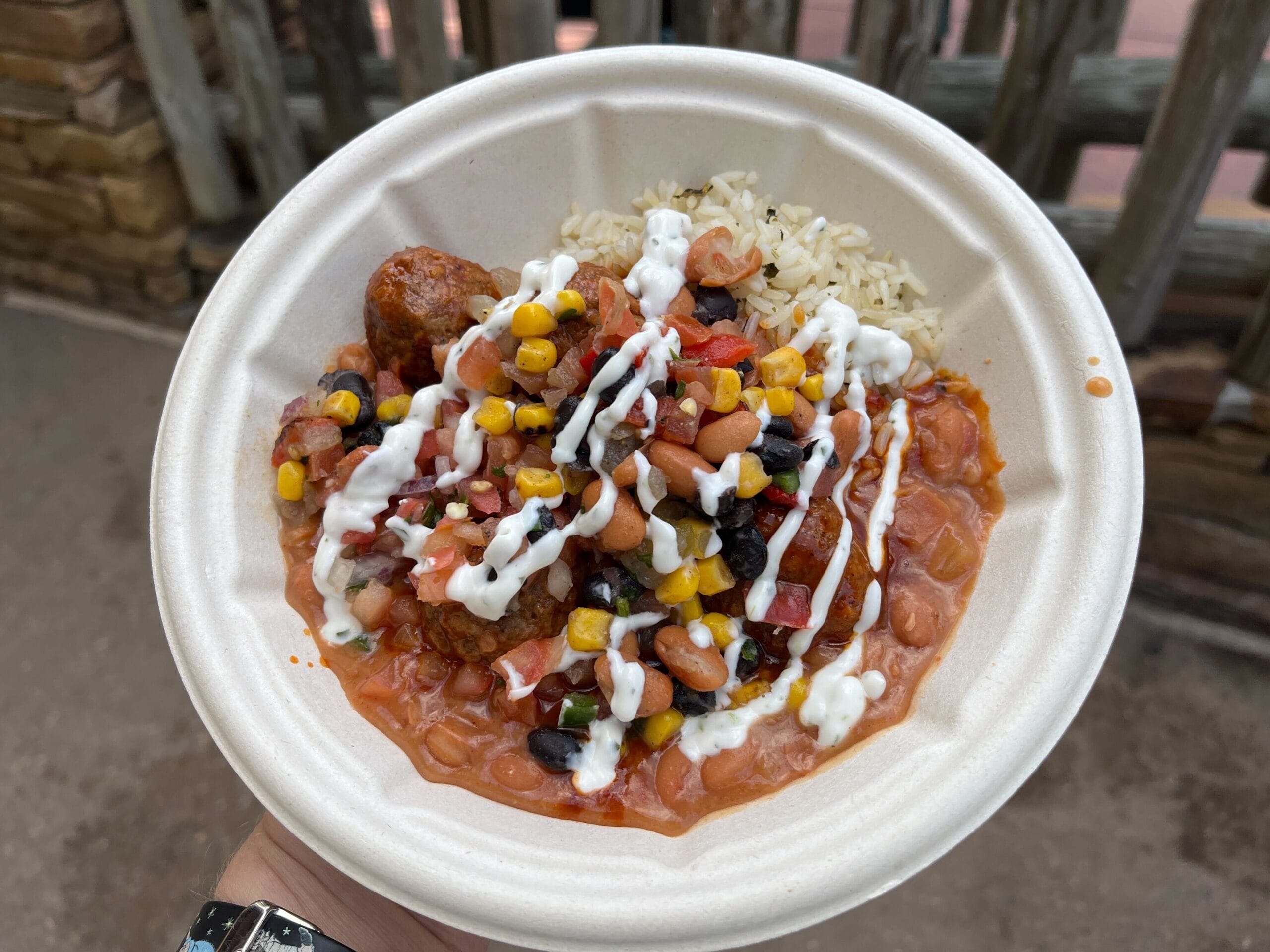 REVIEW: New Plant-Based Rice Bowl with Impossible Meatballs Replaces Flatbread at Pecos Bill Cafe in Magic Kingdom