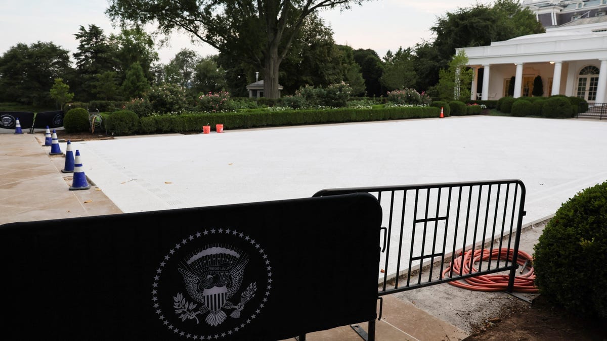 See photos of the White House Rose Garden after Trump renovations
