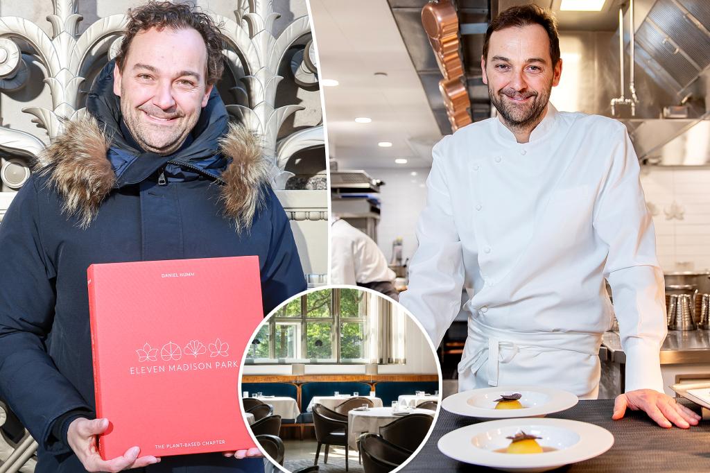 Eleven Madison Park chef Daniel Humm shops book as restaurant serves meat again